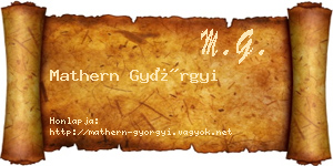 Mathern Györgyi névjegykártya